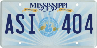 MS license plate ASI404