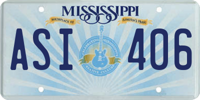 MS license plate ASI406