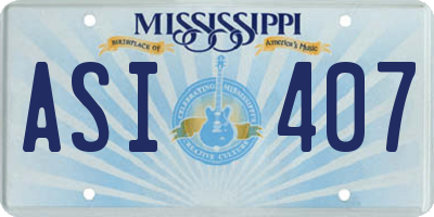 MS license plate ASI407