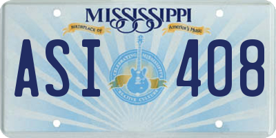 MS license plate ASI408