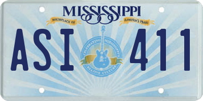 MS license plate ASI411