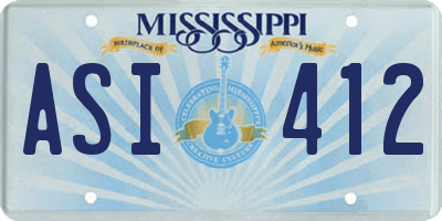 MS license plate ASI412