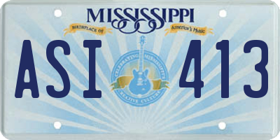 MS license plate ASI413
