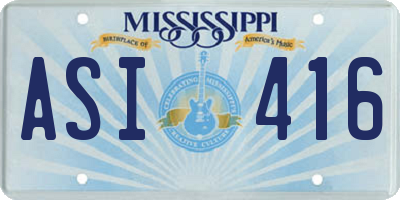 MS license plate ASI416