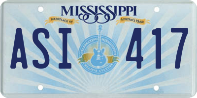 MS license plate ASI417
