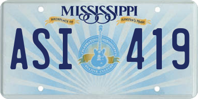 MS license plate ASI419