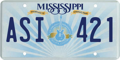 MS license plate ASI421