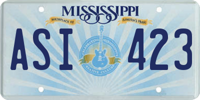 MS license plate ASI423