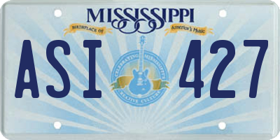 MS license plate ASI427