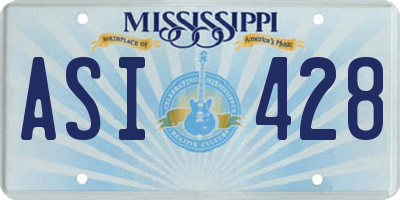 MS license plate ASI428