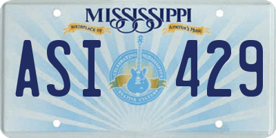 MS license plate ASI429