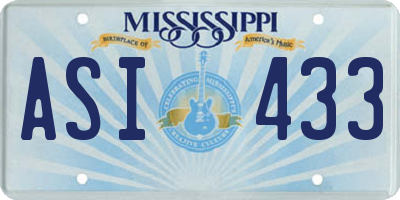 MS license plate ASI433
