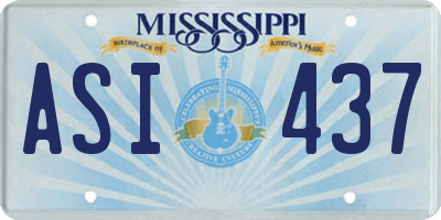 MS license plate ASI437