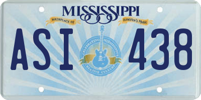 MS license plate ASI438