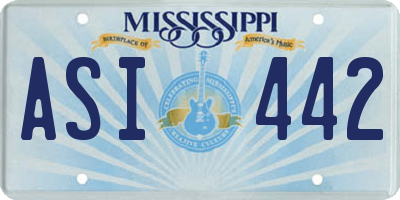 MS license plate ASI442
