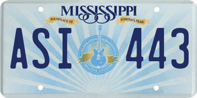 MS license plate ASI443