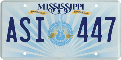 MS license plate ASI447