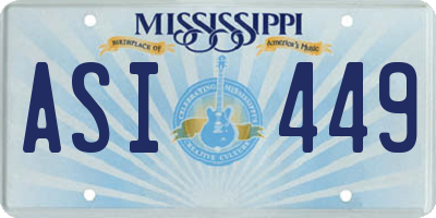 MS license plate ASI449