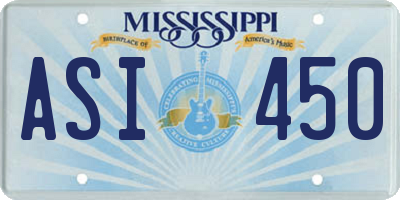 MS license plate ASI450