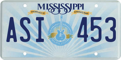 MS license plate ASI453