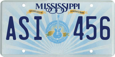 MS license plate ASI456