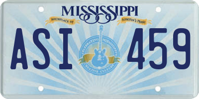 MS license plate ASI459