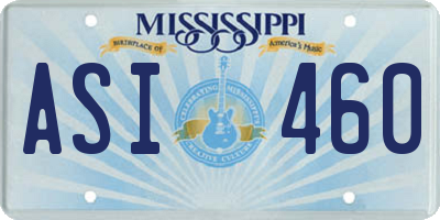 MS license plate ASI460
