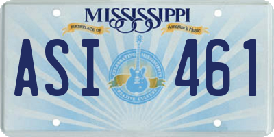 MS license plate ASI461