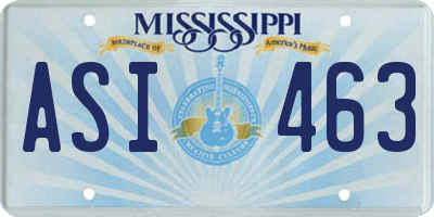 MS license plate ASI463