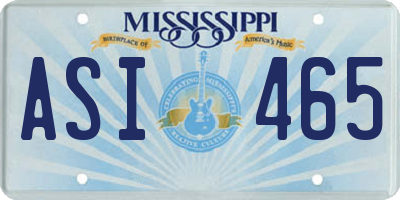 MS license plate ASI465