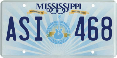 MS license plate ASI468