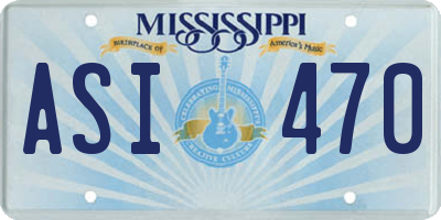 MS license plate ASI470