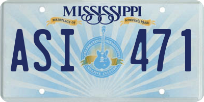 MS license plate ASI471