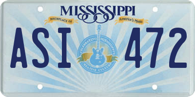 MS license plate ASI472