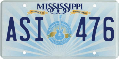 MS license plate ASI476