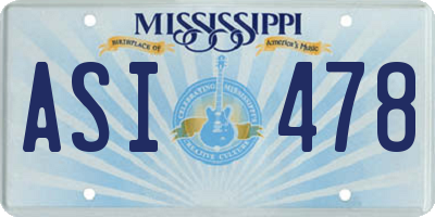 MS license plate ASI478
