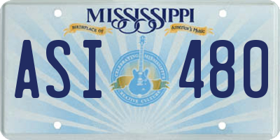 MS license plate ASI480