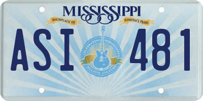 MS license plate ASI481