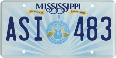 MS license plate ASI483