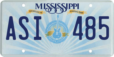 MS license plate ASI485