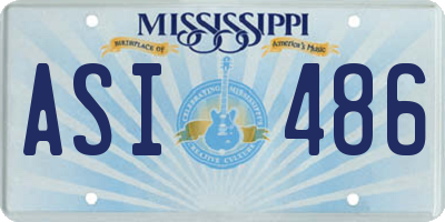 MS license plate ASI486