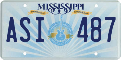 MS license plate ASI487