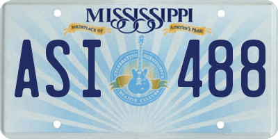 MS license plate ASI488