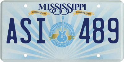 MS license plate ASI489