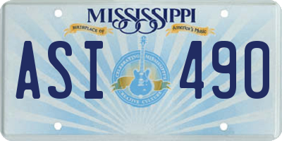 MS license plate ASI490