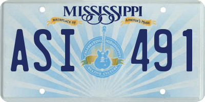 MS license plate ASI491