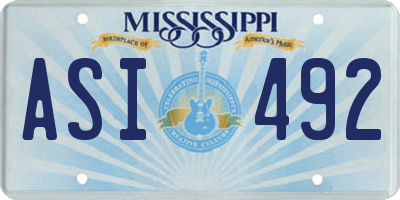 MS license plate ASI492