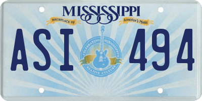 MS license plate ASI494