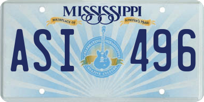 MS license plate ASI496