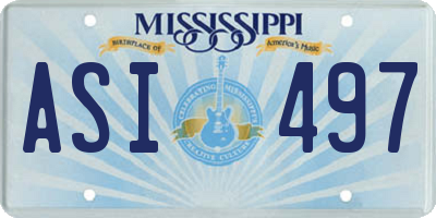MS license plate ASI497